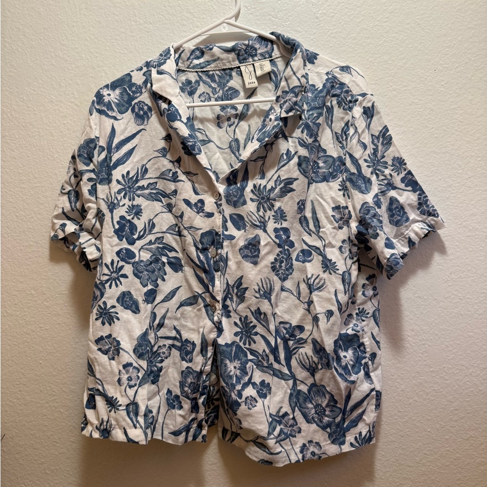 Joie Blue and White Floral Pajama Set
